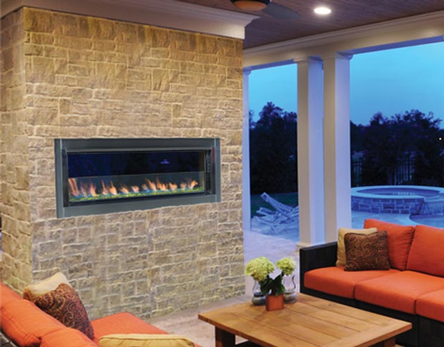 contemporary outdoor fireplace
