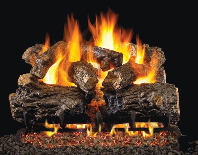 Burnt Rustic Oak gas logs