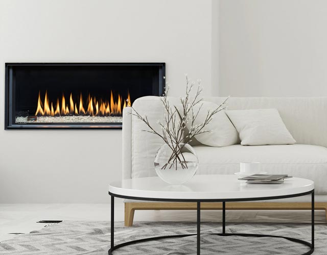 white contemporary indoor fireplace