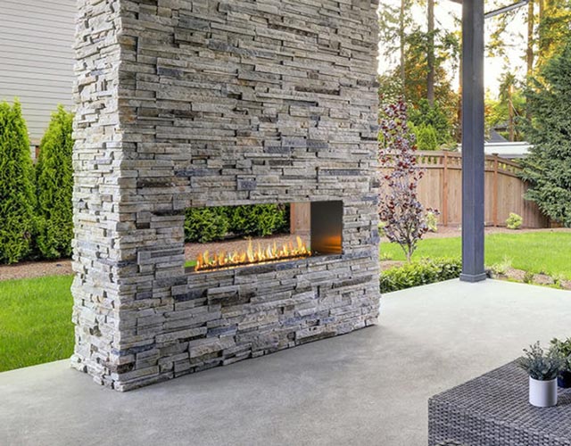 see through outdoor fireplace