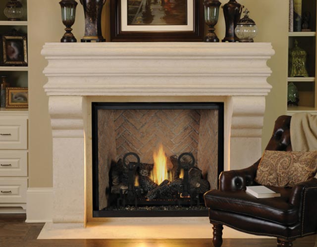 traditional gas fireplace