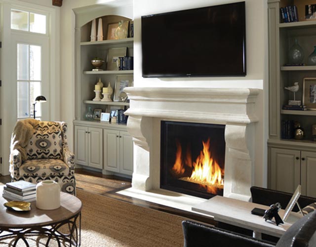 contemporary indoor fireplace