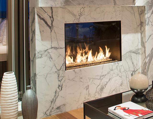 contemporary marble fireplace