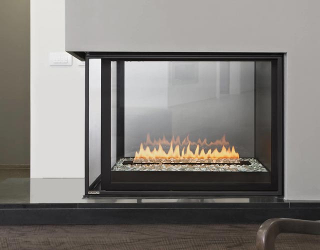 contemporary corner fireplace