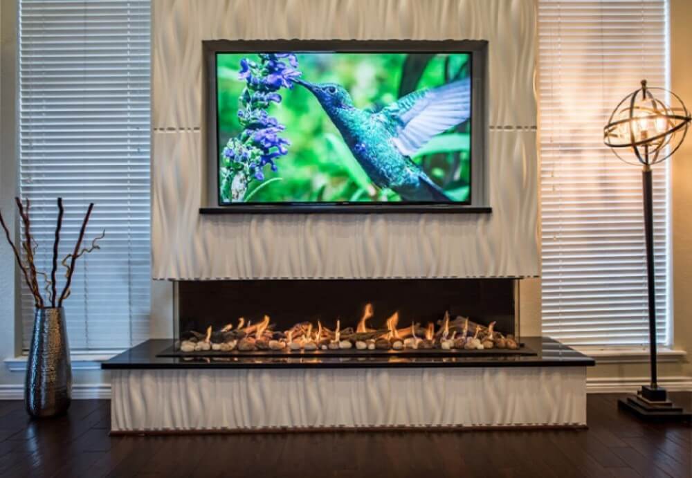 Modern Double Corner Frameless Fireplace