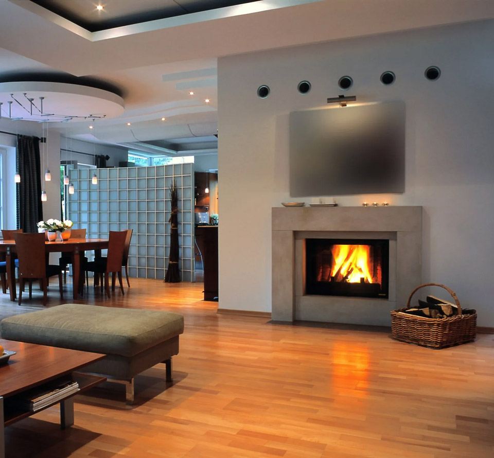 simple modern fireplace
